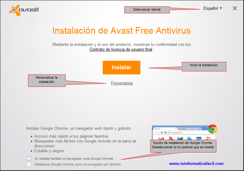 Como instalar el antivirus Avast Free en Windows