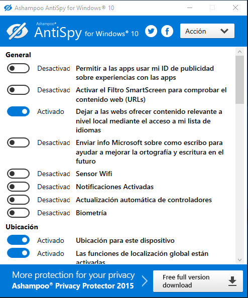 Ashampoo AntisSpy para Windows 10