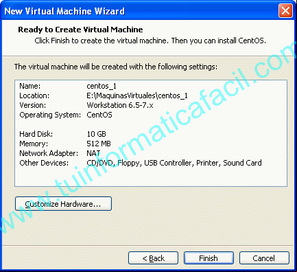 Maquina virtual CentOS