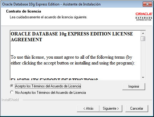 Como instalar Oracle Database 10g Express Edition XE