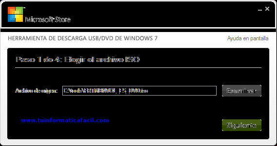 Como usar La  herramienta  de descarga  USB / DVD de Windows