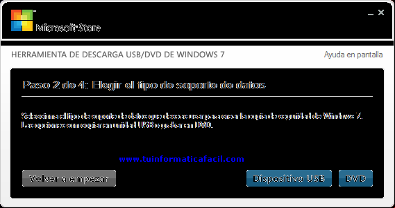 Como usar La  herramienta  de descarga  USB / DVD de Windows