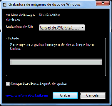 Grabar CD o DVD en Windows 7